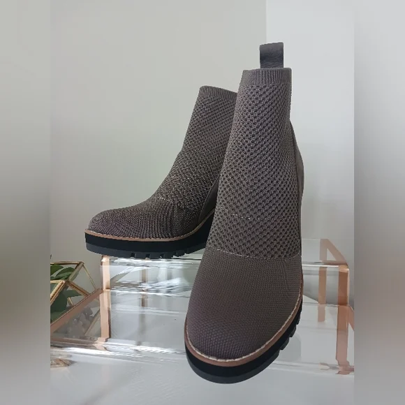 NWT Eileen Fisher - London Knit Wedge Boots - Picture 2 of 9